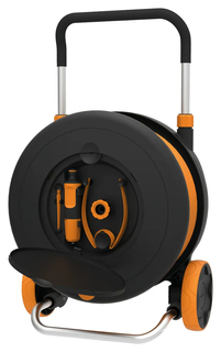 Тележка для шланга Fiskars 1023644 черный/оранжевый шланг в компл. 30м