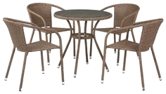Набор садовой мебели Afina T282ANT/Y137C-W56 light brown 5 предметов