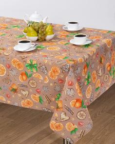 Скатерть из рогожки "Арт Дизайн"; Цитрус бежевый; Размер: 150 х 220
