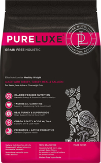 Сухой корм для кошек PureLuxe, беззерновой, для нормализации веса, индейка, лосось, 0,4кг