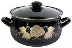 Кастрюля Interos 3040А 2,1л Черное золото Интерос