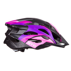 Велосипедный шлем STG MV29-A, розовый/фиолетовый/черный, L