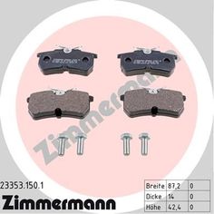 Комплект тормозных колодок, дисковый тормоз ZIMMERMANN 23353.150.1