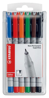 Набор маркеров STABILO OHPen universal Fine Non-Permanent 851/6 6 шт