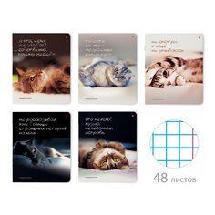 Тетрадь общая Альт А5 165х203мм ПРИКОЛЫ КОШАЧЬИ МЕЧТЫ 48л клетка 7-48-381 обложка в ассорт