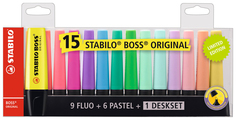 Набор текстовыделителей Stabilo Boss Original, 15 цветов