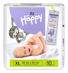 Пеленки одноразовые Bella Baby Happy 60х90 см, 10 шт.