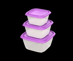 Набор контейнеров для продуктов Прованс №1 СВЧ, 3шт (0,6л; 1л; 1,7л) Альт пласт