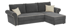 Диван тканевый угловой Милфорд Velutto серый (Велюр) D1 Furniture