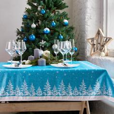 Скатерть "Сирень", Голубые ели; Размер: 140 х 120