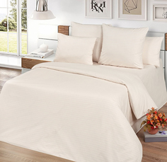 Простыня Mercury Home «Страйп беж» 2 спальная 180x220 Поплин