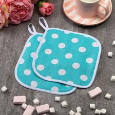 Набор «Этель» Мятная карамель, ЭТЕЛЬ Прихватка 17х17х -2 шт, рогожка