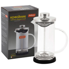 Чайник кофейник NERO 350 мл из боросиликатного стекла, цвет-черный (950065) Mallony