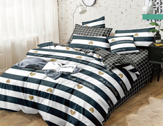 Простыня из компаньона Mercury Home «Сердечки 21» 2 спальная 180x220 Поплин