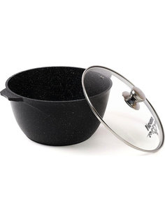 Кастрюля Мечта Гранит Black литая, с антипригарным покрытием, с крышкой, 10л