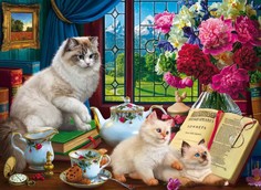 Холст с красками 40х50 см по номерам. КОТЯТА И ЧАЙНЫЙ СЕРВИЗ Yiwu Rainbow Co., LTD