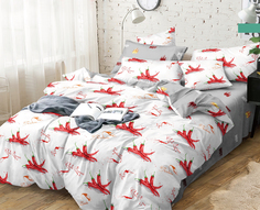 Простыня из основы Mercury Home «Перчики чили» 1.5 спальная 145x214 Поплин
