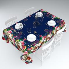 Скатерть "Сирень", В гостях у деда мороза; Размер: 145 х 120