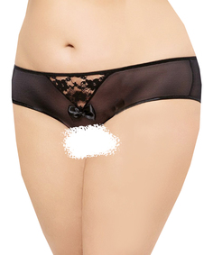 Трусики с ажурной вставкой на попке и доступом красный XL Soft Line
