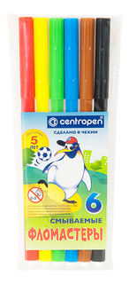 Набор фломастеров CENTROPEN ПИНГВИНЫ 6 цветов
