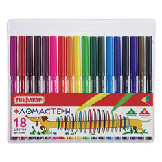 Фломастеры Пифагор Веселая такса, 18 цветов