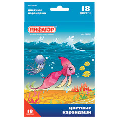 Карандаши цветные Пифагор Сказочный мир, 18 цветов, в ассортименте