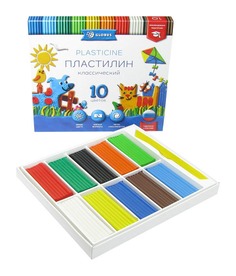 Пластилин Классический, со стеком, 10 цветов, 200 грамм Глобус
