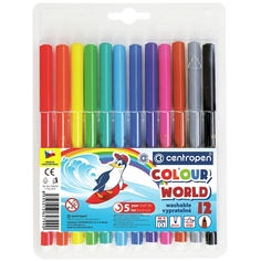 Набор фломастеров COLOUR WORLD, 12 цв., с европодвесом Centropen