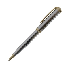 Ручка шариковая Manzoni "Savona", цвет серый, золото ФАРМ