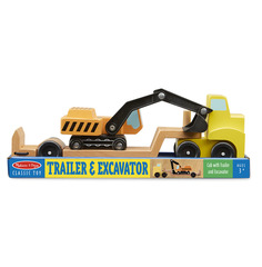 Набор транспорта Melissa & Doug Трейлер и экскаватор
