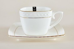 Пара чайная 240мл ф.квадр. CS507009-A снежная королева/з Коралл