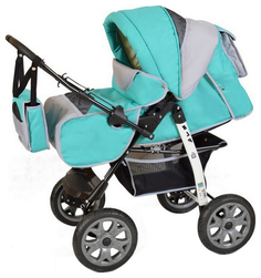 Коляска-трансформер Smile Line Alf I Бирюзовый, светло-серый
