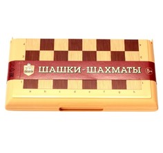Игра настольная Шашки-Шахматы, малые (цвет бежевый) Десятое королевство 03881