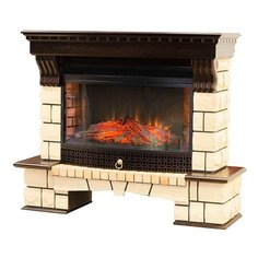 Электрокамин RealFlame Stone, коричневый/бежевый