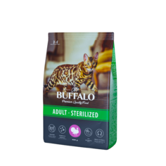 Сухой корм для кошек Mr.Buffalo ADULT STERILIZED, индейка, 0.4кг