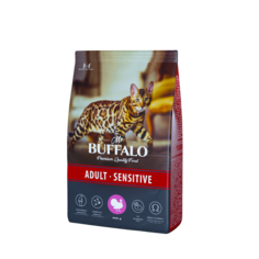 Сухой корм для кошек Mr.Buffalo ADULT SENSITIVE, индейка, 0.4кг