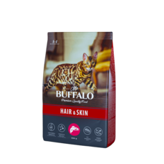 Сухой корм для кошек Mr.Buffalo ADULT HAIR & SKIN, с лососем, 0.4кг