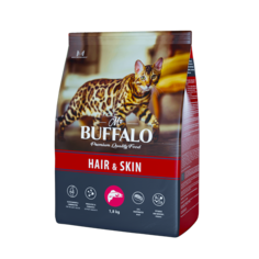 Сухой корм для кошек Mr.Buffalo ADULT HAIR & SKIN, с лососем, 1.8кг