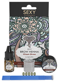 Набор для бровей Sexy Brow Henna Коричневая хна