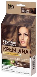 Краска для волос Фитокосметик Крем-Хна Индийская в готовом виде Золотистый каштан Fitoкосметик