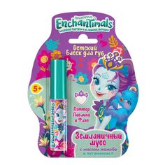 Детский блеск для губ Enchantimals Пэттер Павлина и Флэп Земляничный мусс