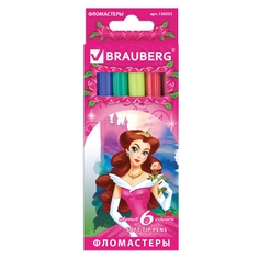 Фломастеры Brauberg Rose Angel 6 цветов, вентилируемый колпачок Greenwich Line