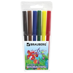 Фломастеры Brauberg Wonderful butterfly 6 цветов, вентилируемый колпачок Greenwich Line