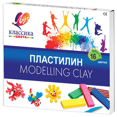 Пластилин классический ЛУЧ Классика, 16 цветов, 320 г, со стеком, 20С1329-08