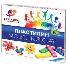 Пластилин классический ЛУЧ Классика, 10 цв, 200 г, со стеком, картонная упаковка,7С304-08