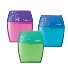 Точилка пластиковая Maped "Shaker", 2 отверстия, контейнер, ассорти Greenwich Line