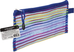 Папка-конверт Brauberg Stripes 224048, 255х130 мм, сетчатая, на молнии Greenwich Line