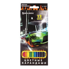 Карандаши цветные Brauberg InstaRacing, 12 цветов