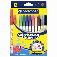 Фломастеры 12ЦВ CENTROPEN SuperEasy смываемые вентилируемый колпачок 2580/12KK 7 2580 1285