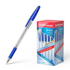 Ручка шариковая ErichKrause® R-301 Classic Stick&Grip 1.0, синий в коробке 50 шт